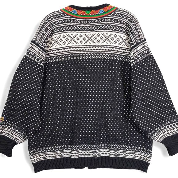 Dale of Norway Wool Cardigan Sz L Nordic Fair Isle Sweater Traditional Clasps - Picture 2 of 9